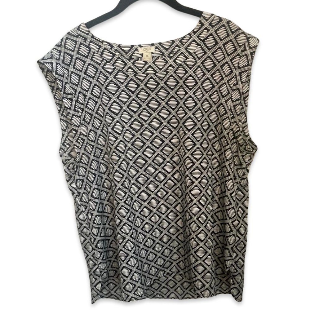 J. Crew Black & White Sleeveless Pullover Top size XL